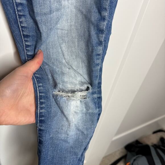 Mother High Waisted Looker Ankle Fray Distressed Jeans Goin For Gold Size 25 - Picture 3 of 10